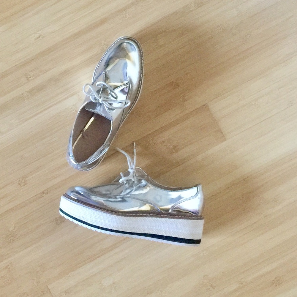 Metallic  Zara  Oxford Shoe